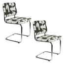 Hospitality furniture - Retro Patterned Cantilevered Dining Chairs (2) - www.oroatrade.com