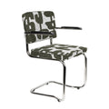 Hospitality furniture - Patterned Fabric Cantilevered Dining Armchairs (2) - www.oroatrade.com