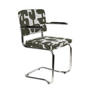 Hospitality furniture - Patterned Fabric Cantilevered Dining Armchairs (2) - www.oroatrade.com