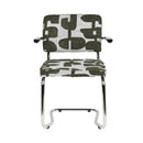 Hospitality furniture - Patterned Fabric Cantilevered Dining Armchairs (2) - www.oroatrade.com