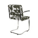 Hospitality furniture - Patterned Fabric Cantilevered Dining Armchairs (2) - www.oroatrade.com