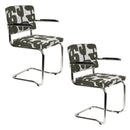 Hospitality furniture - Patterned Fabric Cantilevered Dining Armchairs (2) - www.oroatrade.com