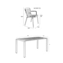 Hospitality furniture - Aluminum Garden Table & Armchair Set (4) - www.oroatrade.com