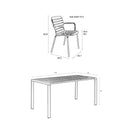 Hospitality furniture - Aluminum Garden Table & Armchair Set (6) - www.oroatrade.com
