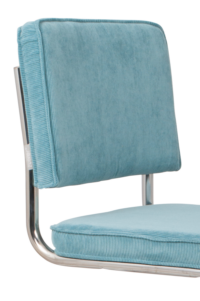 Blue Rib Upholstered Dining Chairs (2) | Zuiver Ridge Kink | Oroatrade.com