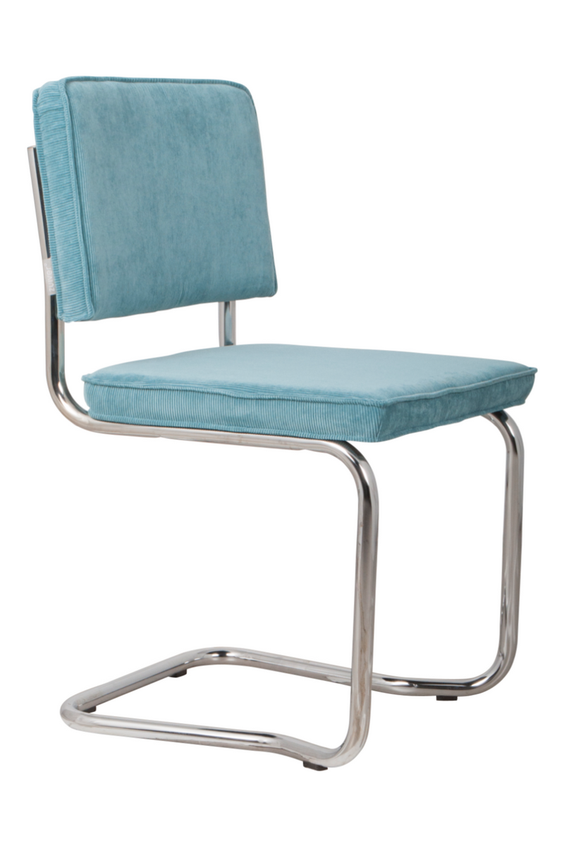 Blue Rib Upholstered Dining Chairs (2) | Zuiver Ridge Kink | Oroatrade.com