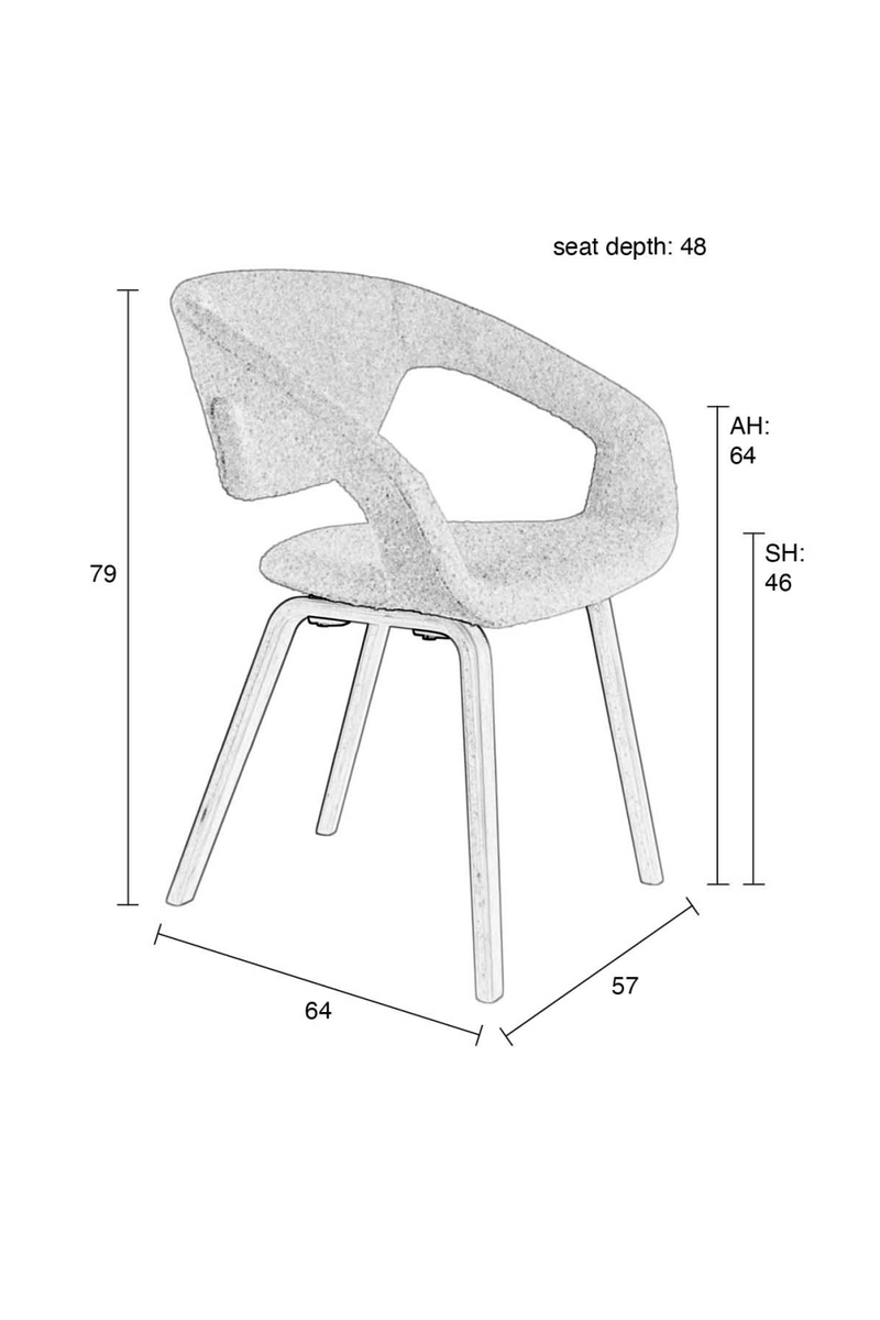 Bouclé Dining Armchairs (2) | Zuiver Flexback | Oroatrade.com