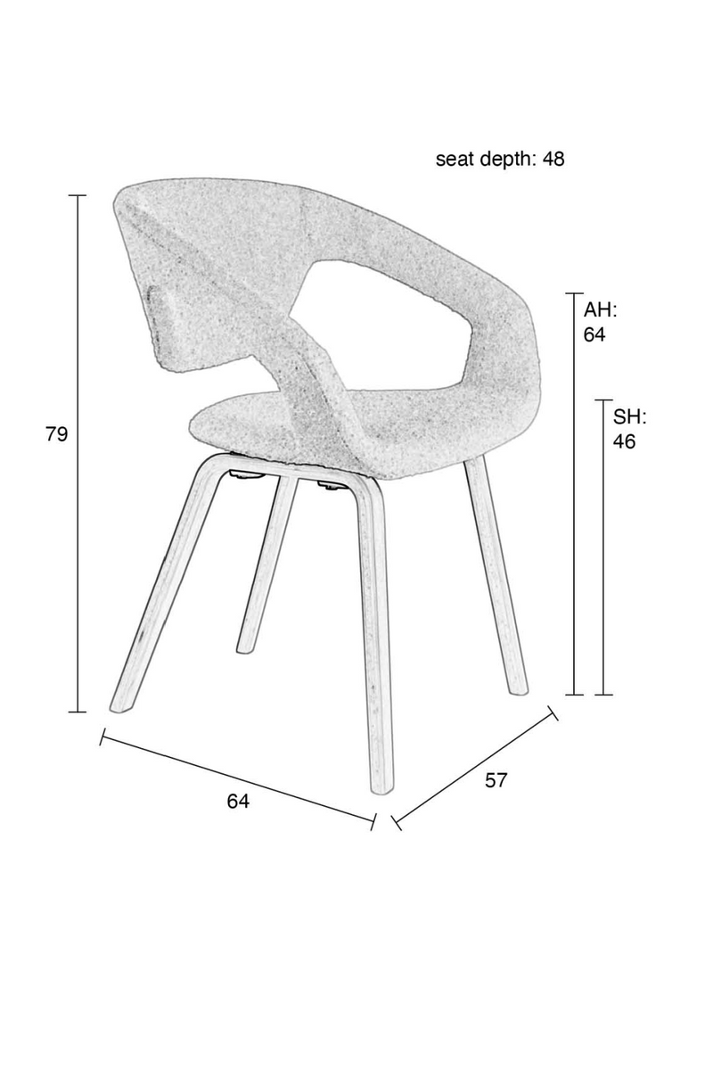 Bouclé Dining Armchairs (2) | Zuiver Flexback | Oroatrade.com