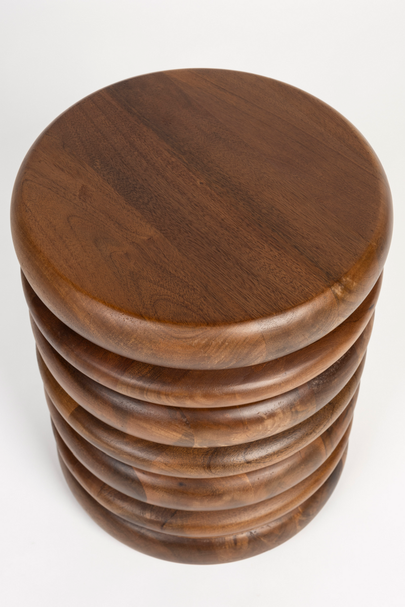 Brown Wooden Layered Stool | Zuiver Disc | Oroatrade.com