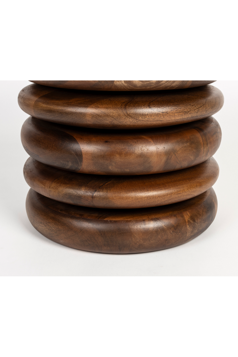 Brown Wooden Layered Stool | Zuiver Disc | Oroatrade.com