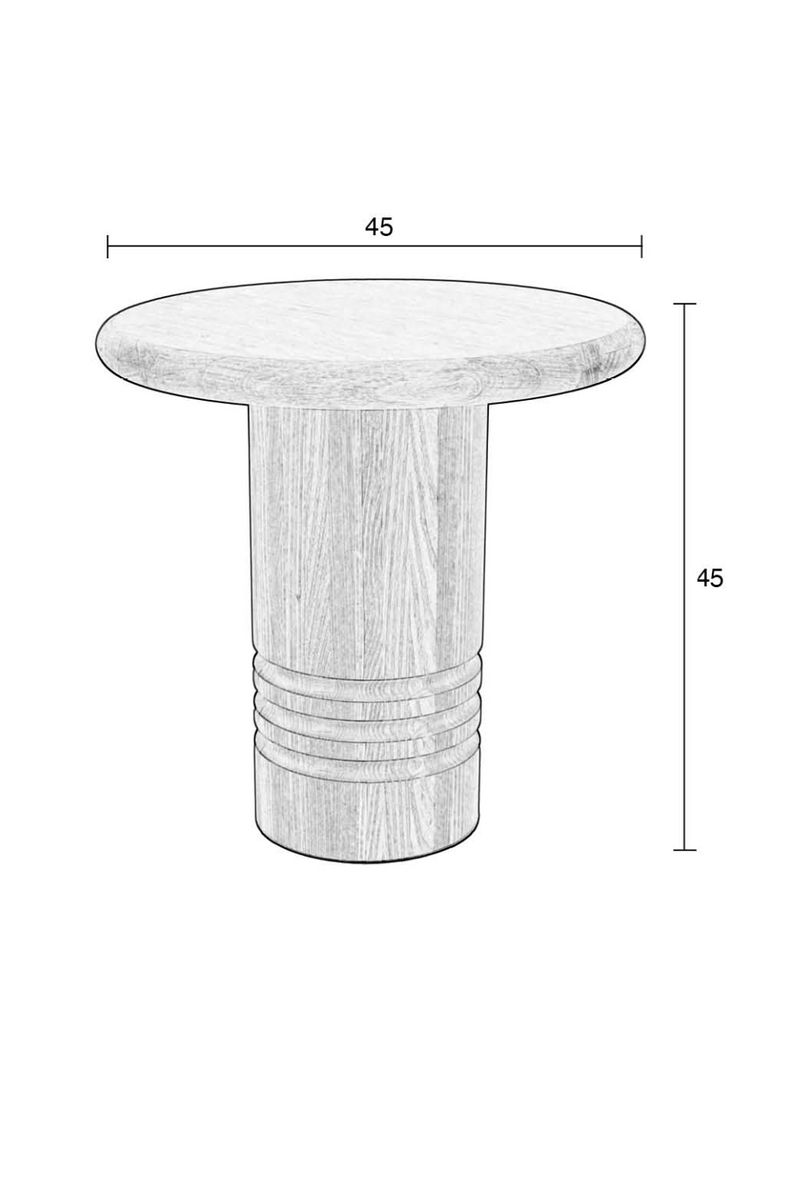 Wooden Pedestal Side Table | Zuiver Chunk | Oroatrade.com