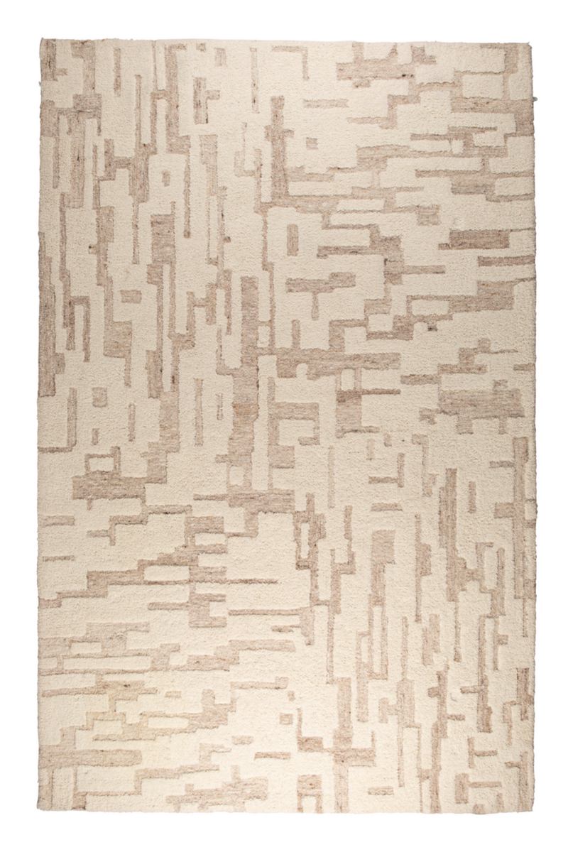 Beige Wool Patterned Carpet | Zuiver Hills | Oroatrade.com