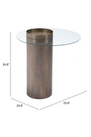 Cylindrical Antique Bronze End Table | OROA Modern Emi | Oroatrade.com