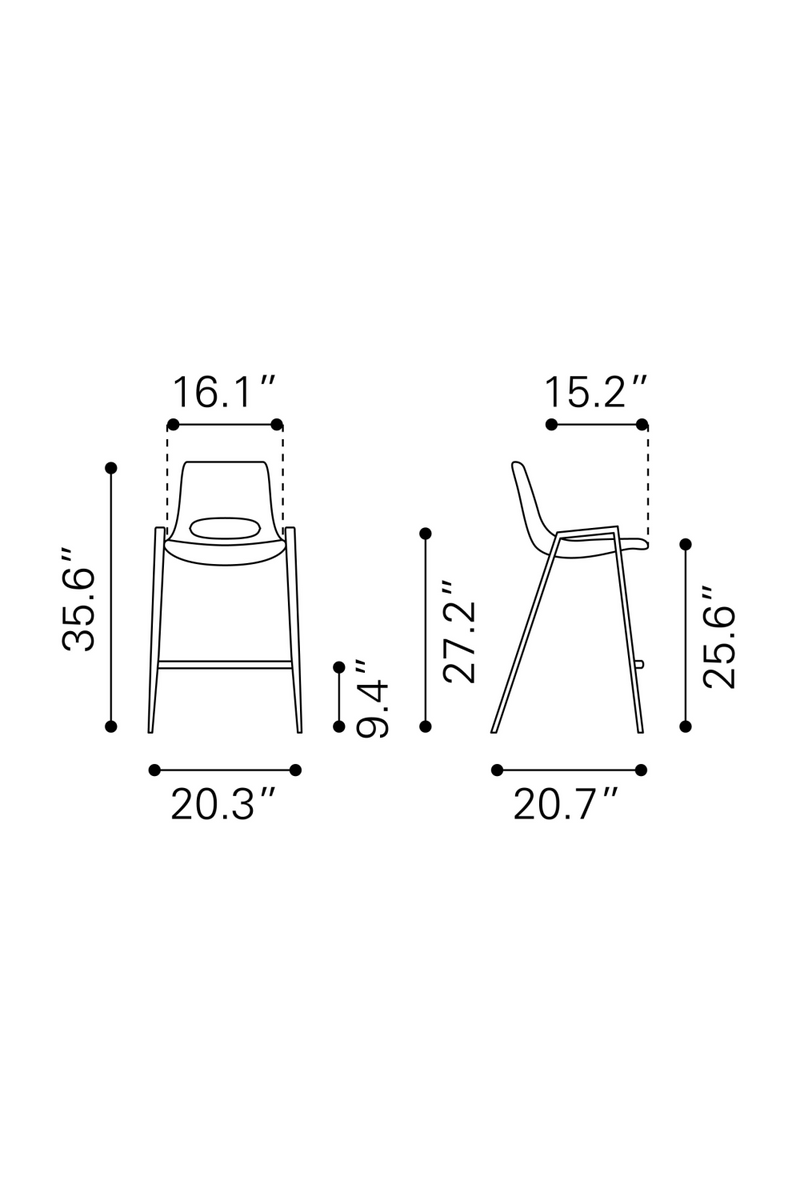 Leather Counter Stools (2) | OROA Modern Desi | Oroatrade.com