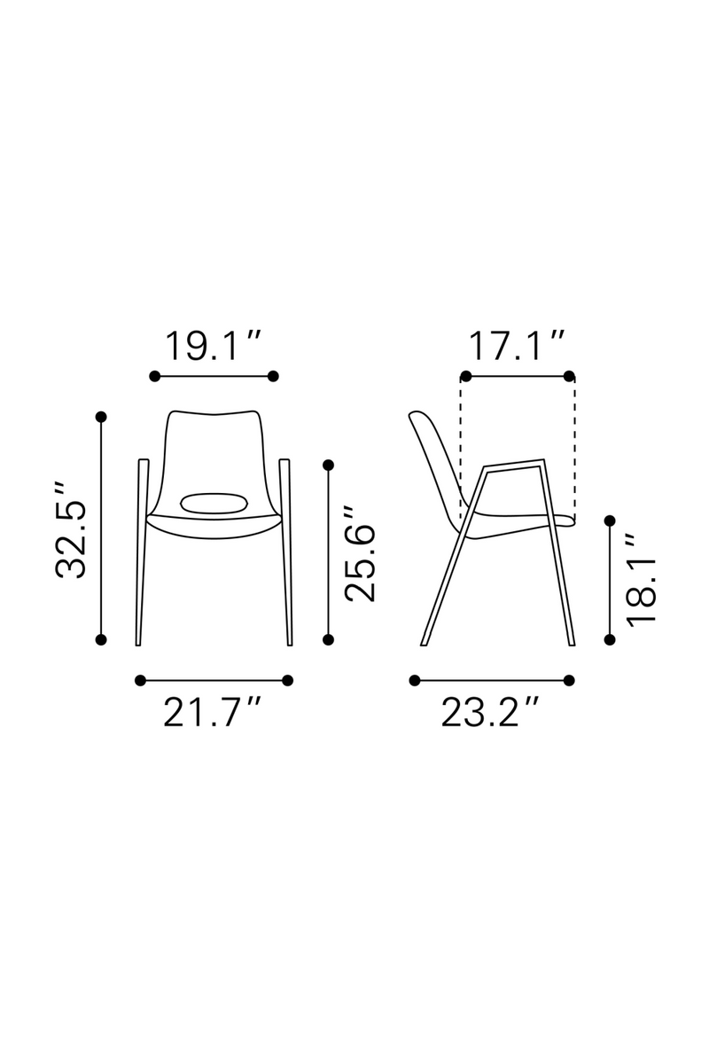 Leather Dining Chairs (2) | OROA Modern Desi | Oroatrade.com
