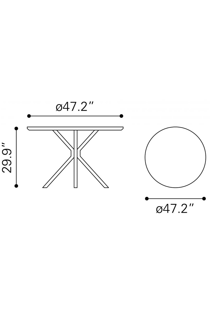 Round Marble Print Dining Table | OROA Modern Amiens | Oroatrade.com