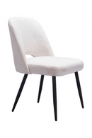 White Shearling Dining Chairs (2) | OROA Modern Teddy | Oroatrade.com