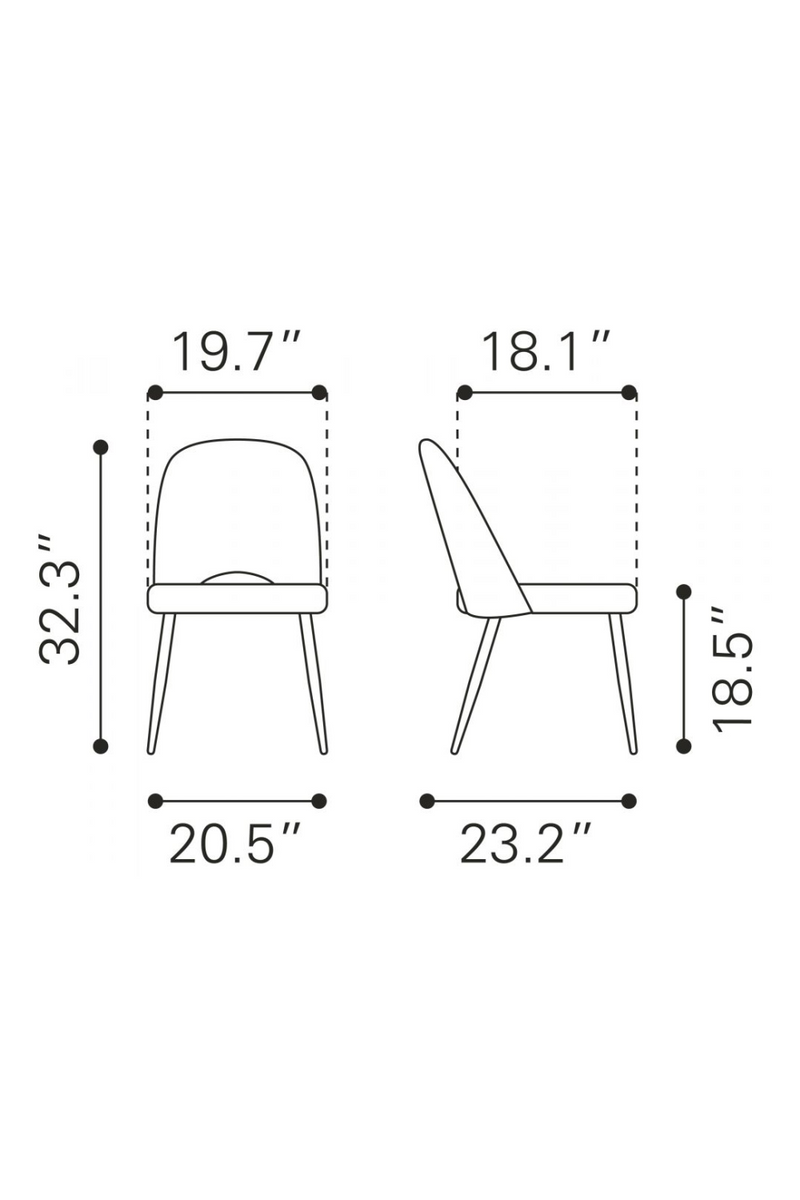 White Shearling Dining Chairs (2) | OROA Modern Teddy | Oroatrade.com