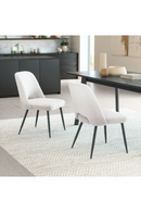 White Shearling Dining Chairs (2) | OROA Modern Teddy | Oroatrade.com