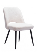 White Shearling Dining Chairs (2) | OROA Modern Teddy | Oroatrade.com