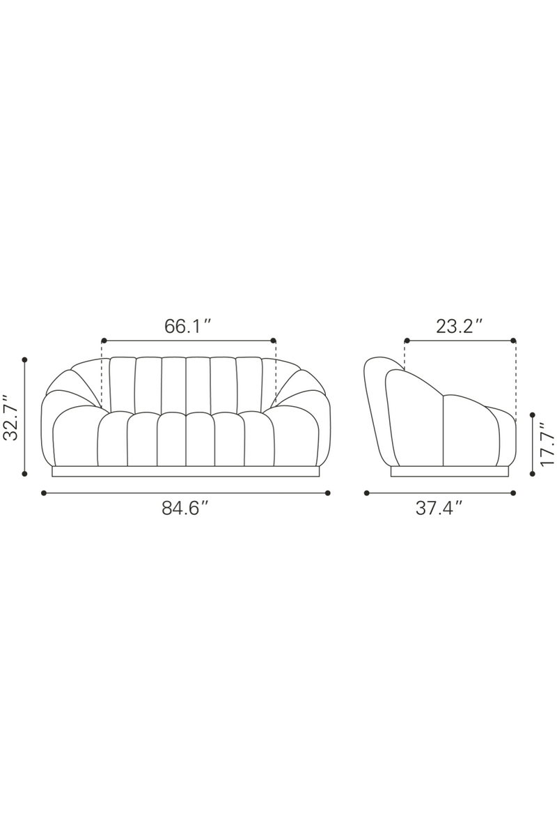 Shearling Channeled Sofa | OROA Modern Bhutan | Oroatrade.com