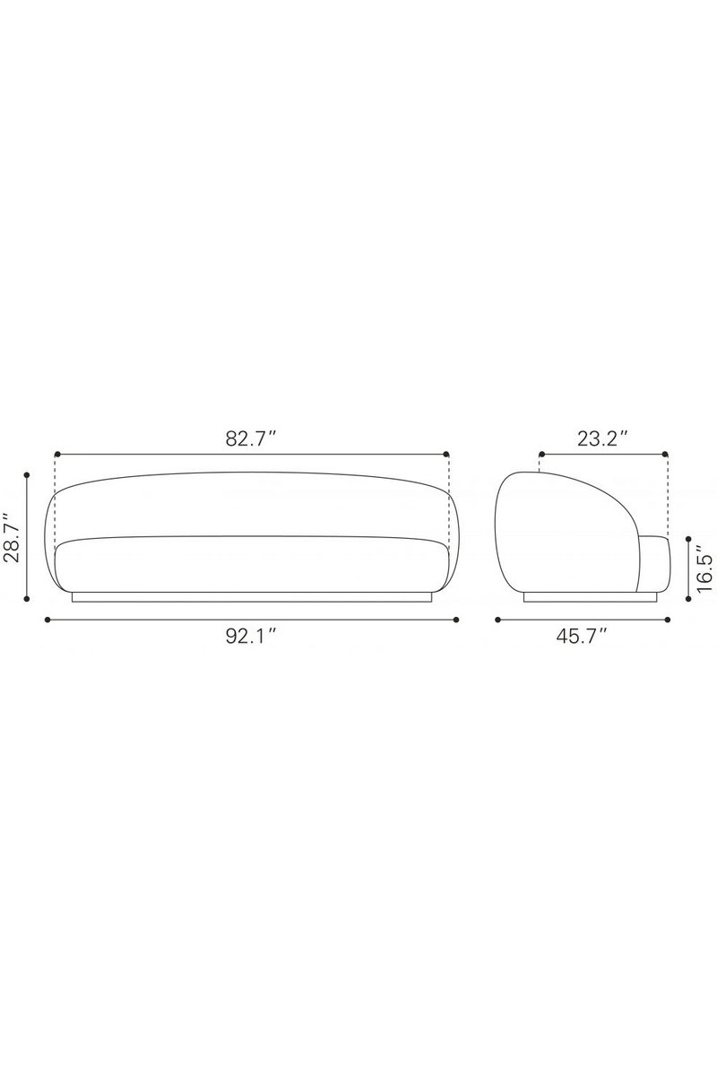 Cream Curved Sofa | OROA Modern Tibet | Oroatrade.com