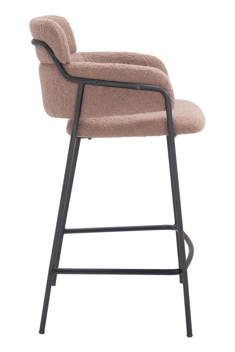 Shearling Style Counter Stools (2) | OROA Modern Marcel | Oroatrade.com