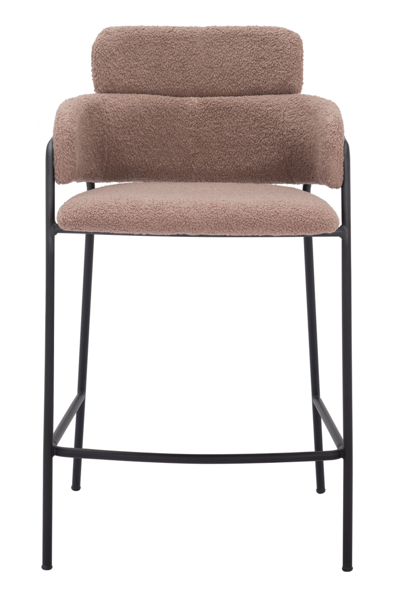 Shearling Style Counter Stools (2) | OROA Modern Marcel | Oroatrade.com
