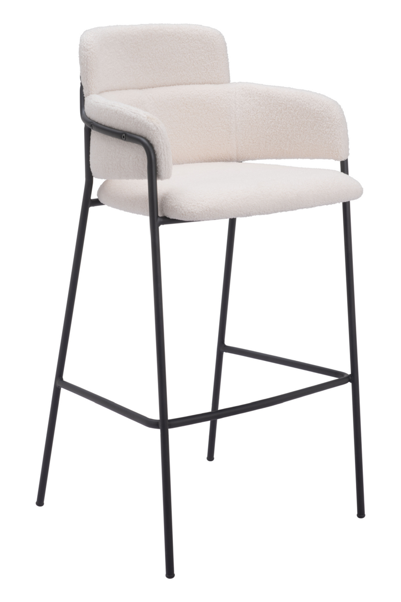 Shearling Style Bar Stools (2) | OROA Modern Marcel | Oroatrade.com