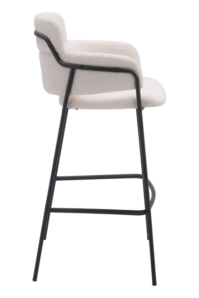 Shearling Style Bar Stools (2) | OROA Modern Marcel | Oroatrade.com