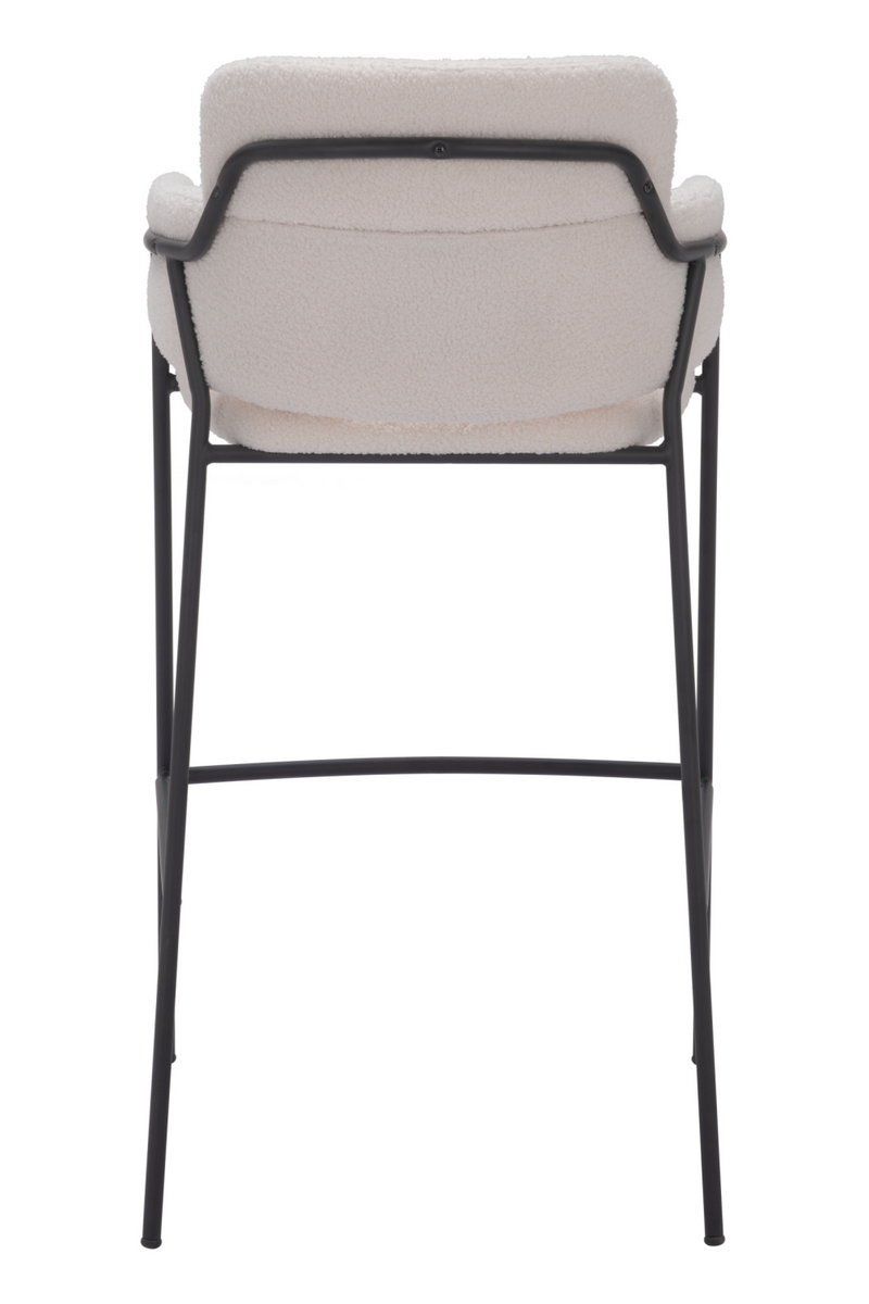 Shearling Style Bar Stools (2) | OROA Modern Marcel | Oroatrade.com