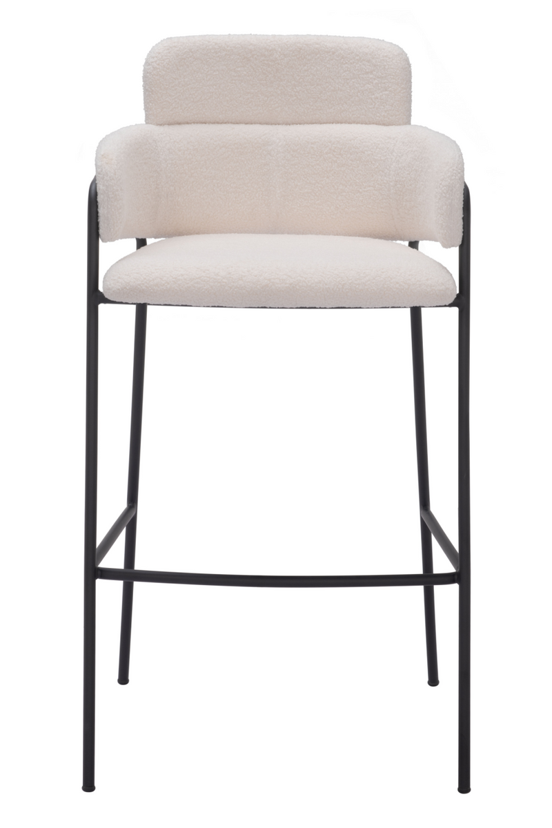 Shearling Style Bar Stools (2) | OROA Modern Marcel | Oroatrade.com