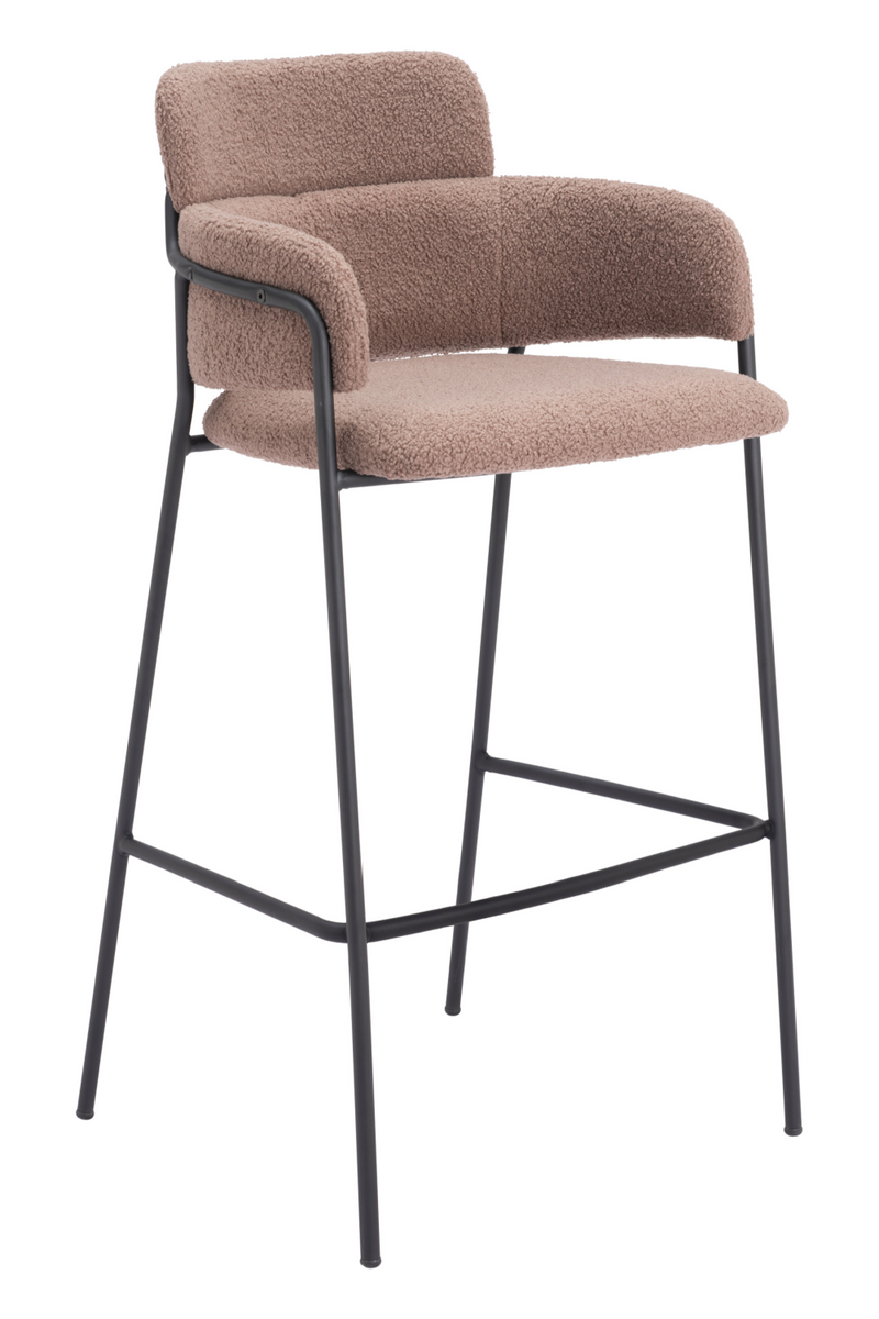 Shearling Style Bar Stools (2) | OROA Modern Marcel | Oroatrade.com