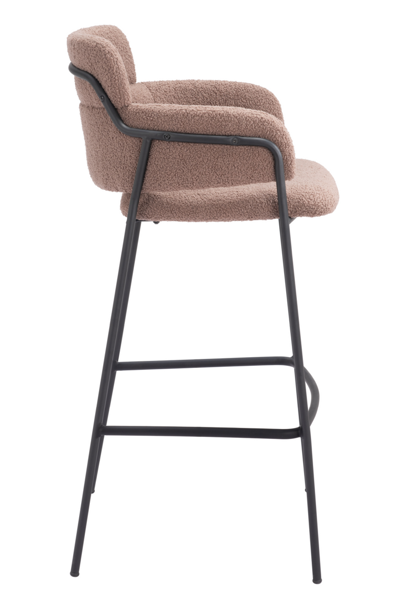 Shearling Style Bar Stools (2) | OROA Modern Marcel | Oroatrade.com