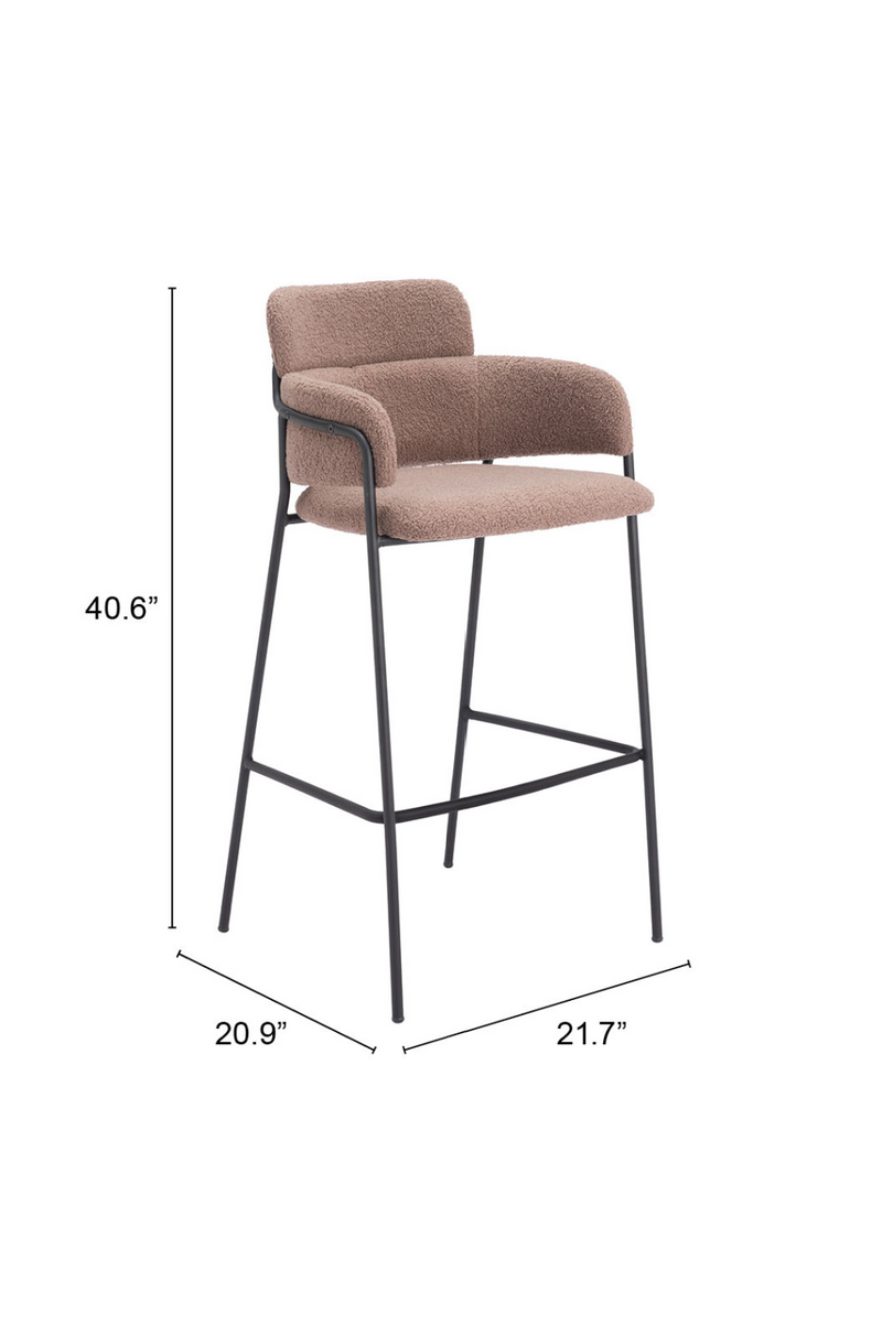 Shearling Style Bar Stools (2) | OROA Modern Marcel | Oroatrade.com
