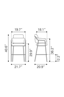 Shearling Style Bar Stools (2) | OROA Modern Marcel | Oroatrade.com