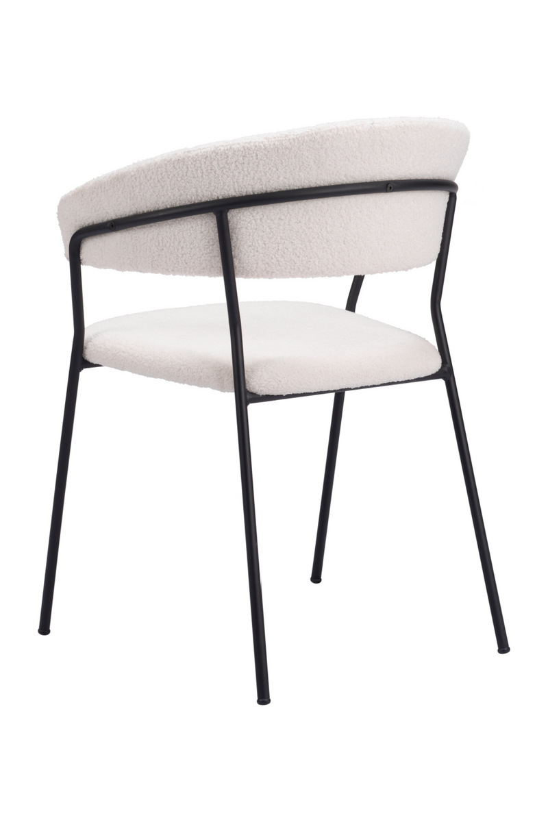 Cream Shearling Dining Chairs (2) | OROA Modern Josephine | Oroatrade.com