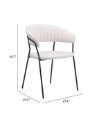 Cream Shearling Dining Chairs (2) | OROA Modern Josephine | Oroatrade.com