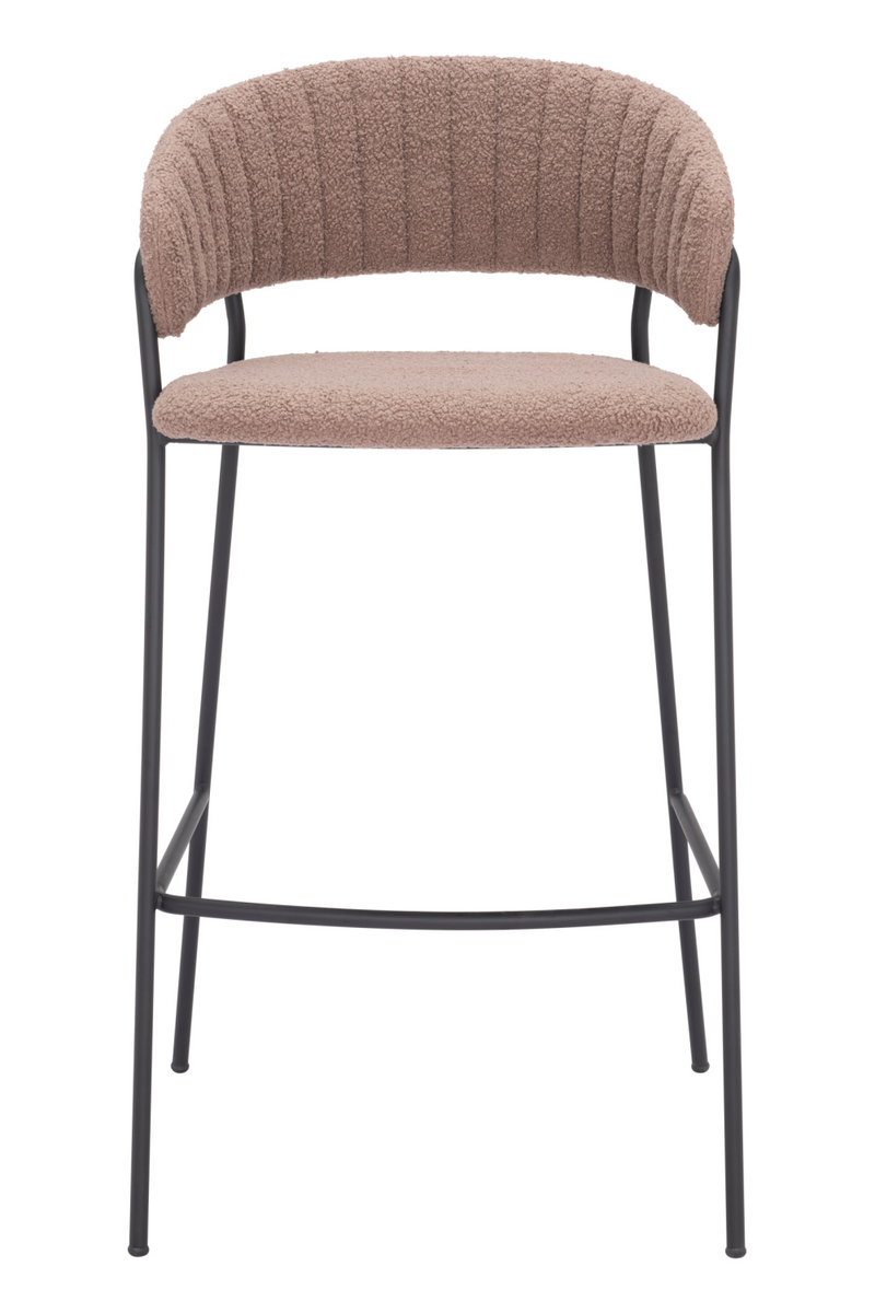 Brown Shearling Bar Stools (2) | OROA Modern Josephine | Oroatrade.com