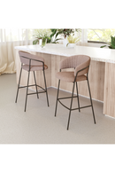 Brown Shearling Bar Stools (2) | OROA Modern Josephine | Oroatrade.com