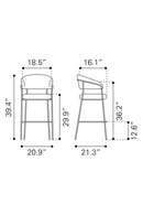 Brown Shearling Bar Stools (2) | OROA Modern Josephine | Oroatrade.com