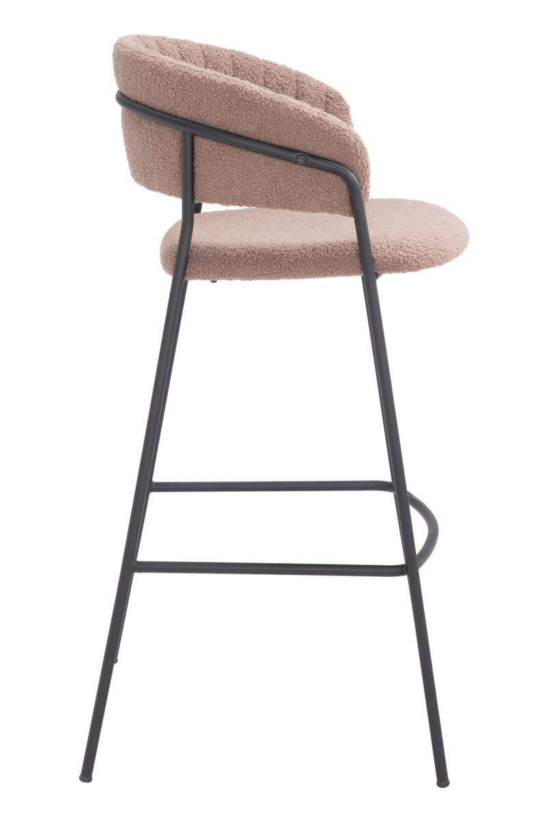 Brown Shearling Bar Stools (2) | OROA Modern Josephine | Oroatrade.com