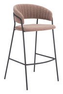 Brown Shearling Bar Stools (2) | OROA Modern Josephine | Oroatrade.com