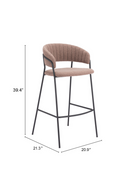 Brown Shearling Bar Stools (2) | OROA Modern Josephine | Oroatrade.com