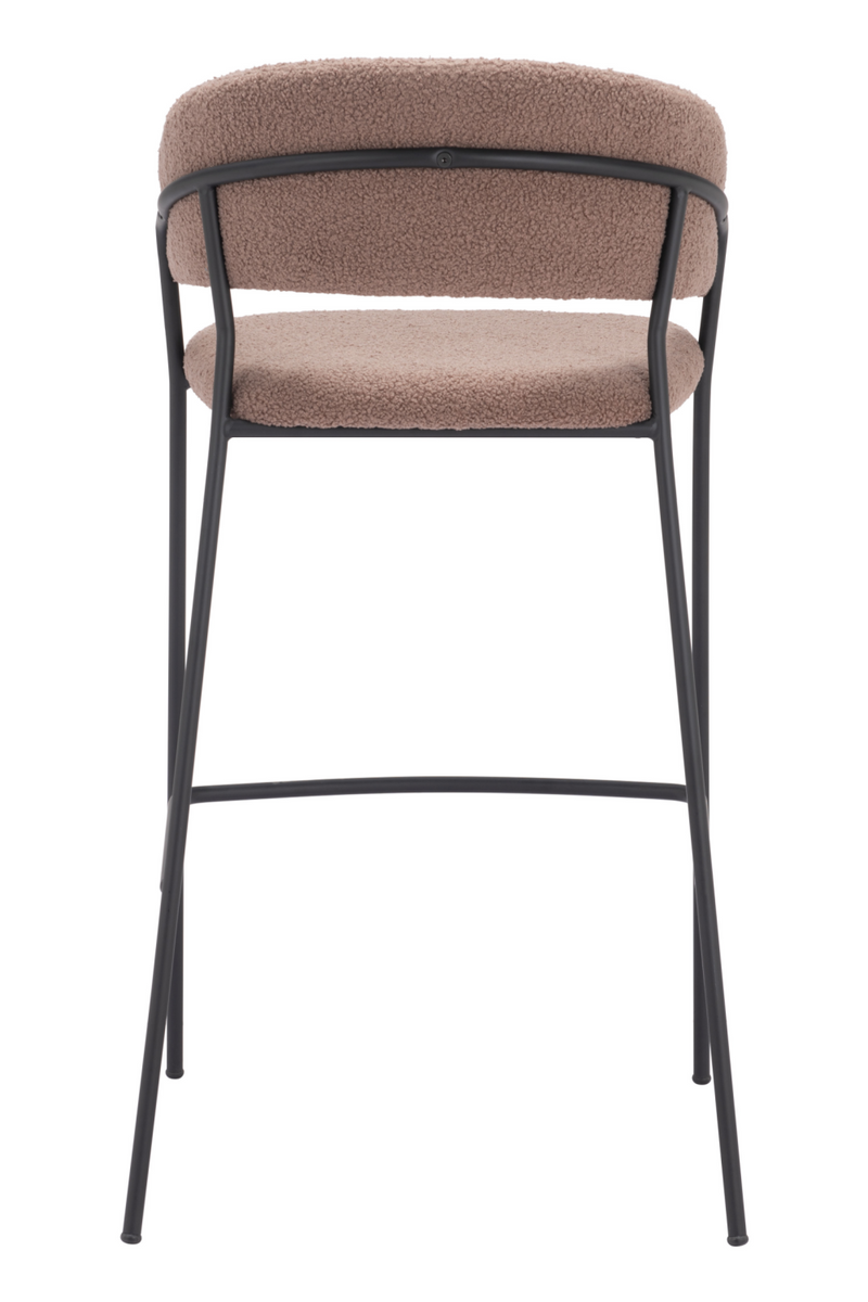 Brown Shearling Bar Stools (2) | OROA Modern Josephine | Oroatrade.com