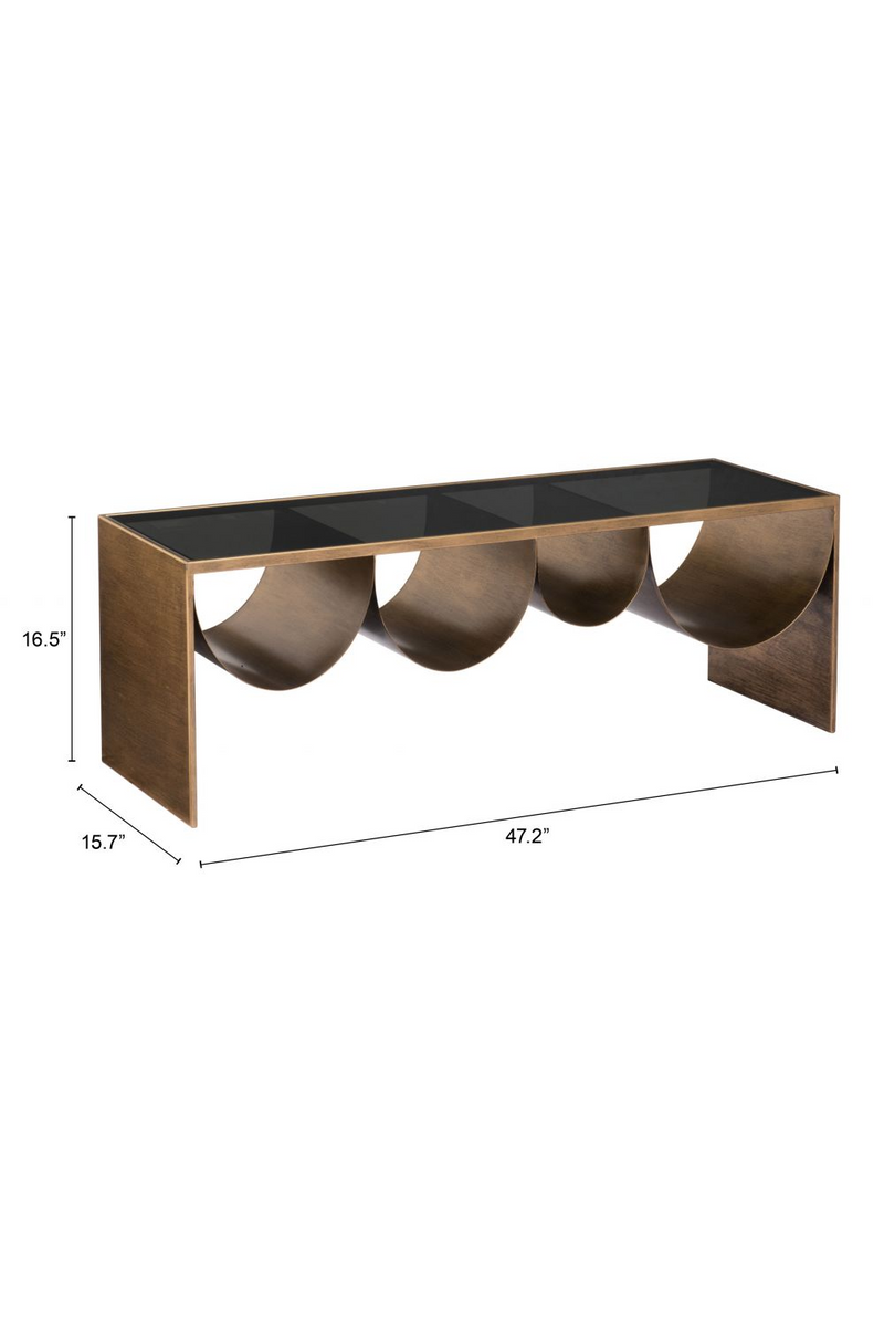 Brass-Framed Glass Coffee Table | OROA Modern Reed | Oroatrade.com