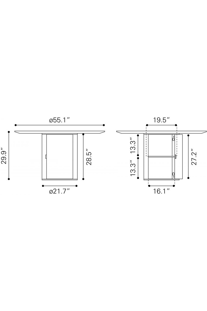 Round Mango Wood Dining Table | OROA Modern Izola | Oroatrade.com
