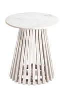 White Marble Round Side Table | OROA Modern Mazara | Oroatrade.com