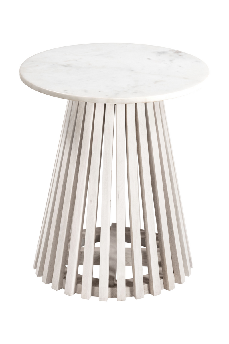 White Marble Round Side Table | OROA Modern Mazara | Oroatrade.com