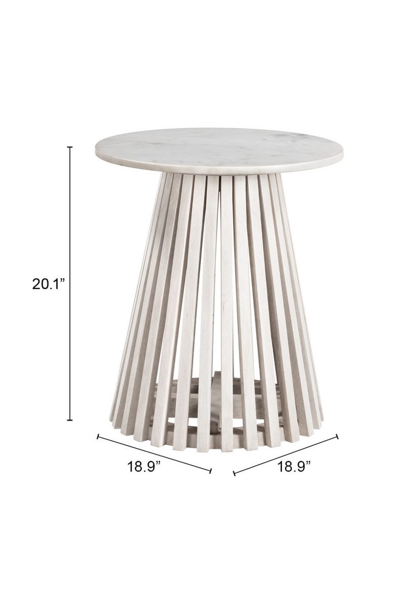 White Marble Round Side Table | OROA Modern Mazara | Oroatrade.com